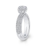 Shah Luxury 14K White Gold Round Diamond Engagement Ring (Semi-Mount) photo 3