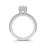 Shah Luxury 14K White Gold Round Diamond Engagement Ring (Semi-Mount) photo 4