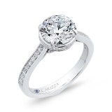 Shah Luxury 14K White Gold Round Diamond Engagement Ring (Semi-Mount) photo 2