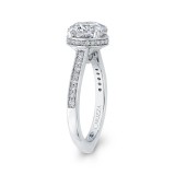 Shah Luxury 14K White Gold Round Diamond Engagement Ring (Semi-Mount) photo 3