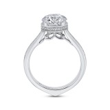 Shah Luxury 14K White Gold Round Diamond Engagement Ring (Semi-Mount) photo 4