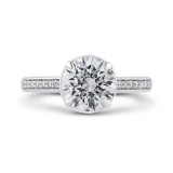 Shah Luxury 14K White Gold Round Diamond Engagement Ring (Semi-Mount) photo