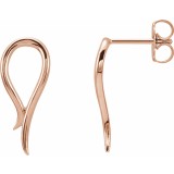 14K Rose Freeform Earrings photo