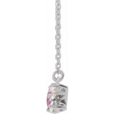 14K White Pink Sapphire & 1/6 CTW Diamond 16 Necklace photo 2