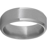 Titanium Beveled Edge Band with Stone Finish photo