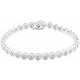 14K White 1 CTW Diamond 7 Bracelet photo