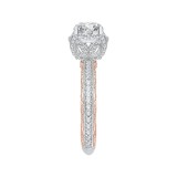 Shah Luxury 14K Two-Tone Gold Round Diamond Engagement Ring with Euro Shank (Semi-Mount) photo 2