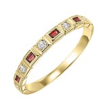 Gems One 14Kt Yellow Gold Diamond (1/10Ctw) & Garnet (1/6 Ctw) Ring photo