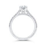 Shah Luxury 14K White Gold Oval Cut Diamond Classic Engagement Ring (Semi-Mount) photo 4