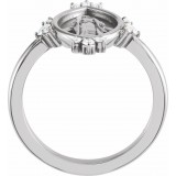 14K White 1/5 CTW Diamond Miraculous Medal Ring photo 2