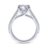Gabriel & Co. 14k White Gold Contemporary Split Shank Engagement Ring photo 2