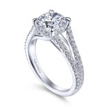 Gabriel & Co. 14k White Gold Contemporary Split Shank Engagement Ring photo 3