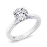 Shah Luxury 14K White Gold Round Diamond Engagement Ring (Semi-Mount) photo 2