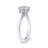 Shah Luxury 14K White Gold Round Diamond Engagement Ring (Semi-Mount) photo 3