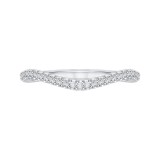 Shah Luxury 14K White Gold Round Diamond Wedding Band photo