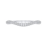 Shah Luxury 14K White Gold Round Diamond Wedding Band photo