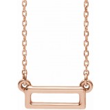 14K Rose Rectangle Bar 16-18 Necklace photo