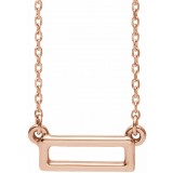 14K Rose Rectangle Bar 16-18 Necklace photo