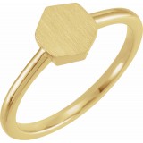 14K Yellow  9.5x8 mm Geometric Signet Ring photo