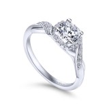 Gabriel & Co. 14k White Gold Contemporary Halo Engagement Ring photo 3