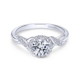 Gabriel & Co. 14k White Gold Contemporary Halo Engagement Ring photo