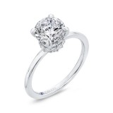 Shah Luxury 14K White Gold Round Cut Diamond Classic Engagement Ring (Semi-Mount) photo 2