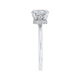 Shah Luxury 14K White Gold Round Cut Diamond Classic Engagement Ring (Semi-Mount) photo 3