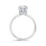 Shah Luxury 14K White Gold Round Cut Diamond Classic Engagement Ring (Semi-Mount) photo 4