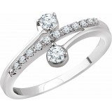 14K White 1/4 CTW Diamond Two-Stone Ring photo