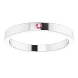 14K White Pink Tourmaline Stackable Family Ring photo 3