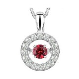 Gems One 14KT White Gold & Diamond Rhythm Of Love Neckwear Pendant   - 1/10 ctw photo