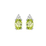Gems One 10Kt White Gold Diamond (1/20Ctw) & Peridot (5/8 Ctw) Earring photo