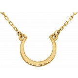14K Yellow Crescent 18 Necklace photo