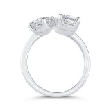 Shah Luxury 14K White Gold Two Stone Engagement Ring Center with Oval & Radiant Diamond photo 4