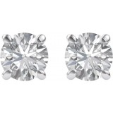 14K White 4.5 mm Round Forever Oneu2122 Moissanite Earrings photo 2