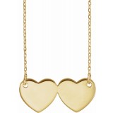 14K Yellow Double Heart 17 Necklace photo