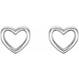 Platinum 8.7x8 mm Heart Earrings photo 2