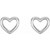 Platinum 8.7x8 mm Heart Earrings photo 2