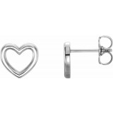 Platinum 8.7x8 mm Heart Earrings photo