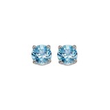 Gems One 14Kt White Gold Blue Topaz (1 Ctw) Earring photo