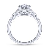 Gabriel & Co. 14k White Gold Art Deco Straight Engagement Ring photo 2