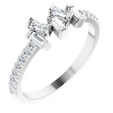 14K White 1/3 CTW Diamond Scattered Ring photo