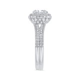 Shah Luxury 14K White Gold Round Diamond Double Halo Engagement Ring with Split Shank (Semi-Mount) photo 3
