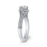 Shah Luxury 14K White Gold Round Diamond Engagement Ring with Split Shank (Semi-Mount) photo 3