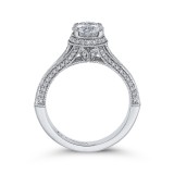 Shah Luxury 14K White Gold Round Diamond Engagement Ring with Split Shank (Semi-Mount) photo 4