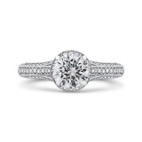 Shah Luxury 14K White Gold Round Diamond Engagement Ring with Split Shank (Semi-Mount) photo