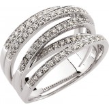 14K White 1/2 CTW Diamond Criss-Cross Ring photo