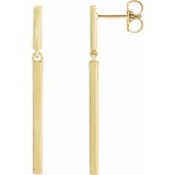 14K Yellow 25.9x1.8 mm Articulated Bar Earrings photo