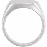 14K White 16x16 mm Square Signet Ring photo 2