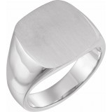 14K White 16x16 mm Square Signet Ring photo